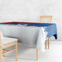 Serbia Christmas Tablecloth with Wolf Howling Moon Serbian Flag and Red Blue White Winter Forest Pattern Design - Wonder Print Shop