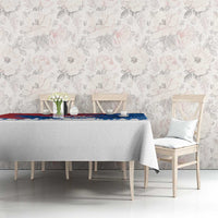 Serbia Christmas Tablecloth with Wolf Howling Moon Serbian Flag and Red Blue White Winter Forest Pattern Design - Wonder Print Shop