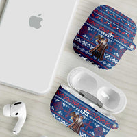 Serbia Christmas AirPods Case with Traditional Santa Eagle Serbian Coat of Arms and Blue Red White Folk Pattern Design - Wonder Print Shop