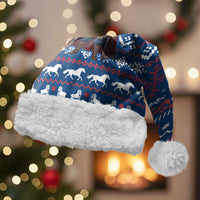 Serbia Christmas Santa Hat with Traditional Santa Eagle Serbian Coat of Arms and Blue Red White Folk Pattern Design - Wonder Print Shop