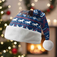 Serbia Christmas Santa Hat with Traditional Santa Eagle Serbian Coat of Arms and Blue Red White Folk Pattern Design - Wonder Print Shop