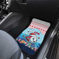 Malta Christmas Car Mats with Santa Fish Malta Flag Coral Reef and Red Blue Festive Pattern Design - Wonder Print Shop