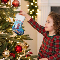 Malta Christmas Stocking with Santa Fish Malta Flag Coral Reef and Red Blue Festive Pattern Design - Wonder Print Shop