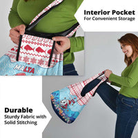 Malta Christmas Grocery Bag with Santa Fish Malta Flag Coral Reef and Red Blue Festive Pattern Design - Wonder Print Shop