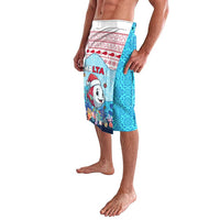 Malta Christmas Lavalava with Santa Fish Malta Flag Coral Reef and Red Blue Festive Pattern Design - Wonder Print Shop