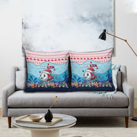 Malta Christmas Pillow Cover with Santa Fish Malta Flag Coral Reef and Red Blue Festive Pattern Design - Wonder Print Shop