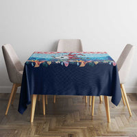Malta Christmas Tablecloth with Santa Fish Malta Flag Coral Reef and Red Blue Festive Pattern Design - Wonder Print Shop