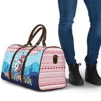 Malta Christmas Travel Bag with Santa Fish Malta Flag Coral Reef and Red Blue Festive Pattern Design - Wonder Print Shop