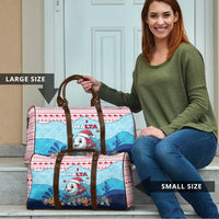 Malta Christmas Travel Bag with Santa Fish Malta Flag Coral Reef and Red Blue Festive Pattern Design - Wonder Print Shop