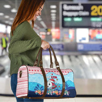 Malta Christmas Travel Bag with Santa Fish Malta Flag Coral Reef and Red Blue Festive Pattern Design - Wonder Print Shop