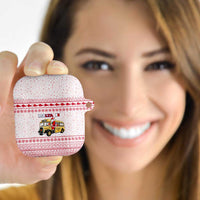 Malta Christmas AirPods Case with Santa Driving Vintage Bus Malta Flag and Red White Festive Pattern Design - Wonder Print Shop