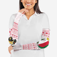 Malta Christmas Arm Sleeves with Santa Driving Vintage Bus Malta Flag and Red White Festive Pattern Design - Wonder Print Shop