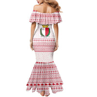 Malta Christmas Family Matching Mermaid Dress and Hawaiian Shirt with Santa Driving Vintage Bus Malta Flag and Red White Festive Pattern Design - Wonder Print Shop