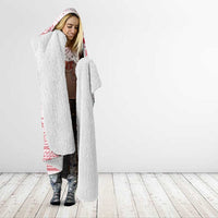 Malta Christmas Hooded Blanket with Santa Driving Vintage Bus Malta Flag and Red White Festive Pattern Design - Wonder Print Shop