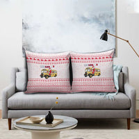 Malta Christmas Pillow Cover with Santa Driving Vintage Bus Malta Flag and Red White Festive Pattern Design - Wonder Print Shop