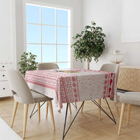 Malta Christmas Tablecloth with Santa Driving Vintage Bus Malta Flag and Red White Festive Pattern Design - Wonder Print Shop