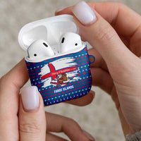 Faroe Islands Christmas AirPods Case with Santa Riding Whale Faroe Flag and Blue Nordic Winter Pattern Design - Wonder Print Shop