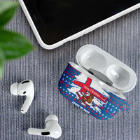 Faroe Islands Christmas AirPods Case with Santa Riding Whale Faroe Flag and Blue Nordic Winter Pattern Design - Wonder Print Shop