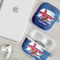 Faroe Islands Christmas AirPods Case with Santa Riding Whale Faroe Flag and Blue Nordic Winter Pattern Design - Wonder Print Shop