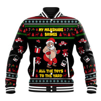 My Milkshake Bring Christmas Design Baseball Jacket Xmas Holiday Patterns - Wonder Print Shop