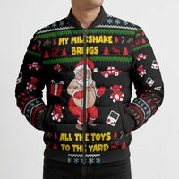 My Milkshake Bring Christmas Design Bomber Puffer Jacket Xmas Holiday Patterns - Wonder Print Shop