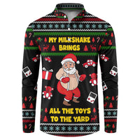 My Milkshake Bring Christmas Design Button Sweatshirt Xmas Holiday Patterns - Wonder Print Shop