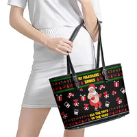 My Milkshake Bring Christmas Design Leather Tote Bag Xmas Holiday Patterns - Wonder Print Shop