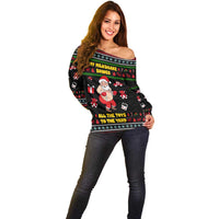 My Milkshake Bring Christmas Design Off Shoulder Sweater Xmas Holiday Patterns - Wonder Print Shop