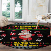 My Milkshake Bring Christmas Design Round Carpet Xmas Holiday Patterns - Wonder Print Shop