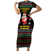 My Milkshake Bring Christmas Design Short Sleeve Bodycon Dress Xmas Holiday Patterns - Wonder Print Shop