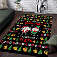 My Two Front Teeth Christmas Design Area Rug Xmas Holiday Patterns - Wonder Print Shop