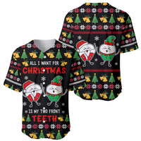 My Two Front Teeth Christmas Design Baseball Jersey Xmas Holiday Patterns - Wonder Print Shop