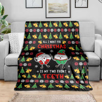 My Two Front Teeth Christmas Design Blanket Xmas Holiday Patterns - Wonder Print Shop