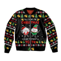 My Two Front Teeth Christmas Design Bomber Jacket Xmas Holiday Patterns - Wonder Print Shop