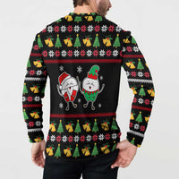 My Two Front Teeth Christmas Design Button Sweatshirt Xmas Holiday Patterns - Wonder Print Shop