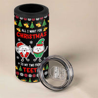 My Two Front Teeth Christmas Design 4 in 1 Can Cooler Tumbler Xmas Holiday Patterns - Wonder Print Shop