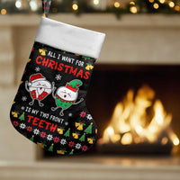 My Two Front Teeth Christmas Design Christmas Stocking Xmas Holiday Patterns - Wonder Print Shop