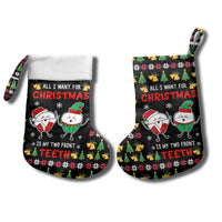 My Two Front Teeth Christmas Design Christmas Stocking Xmas Holiday Patterns - Wonder Print Shop