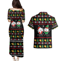 My Two Front Teeth Christmas Design Couples Matching Puletasi and Hawaiian Shirt Xmas Holiday Patterns - Wonder Print Shop
