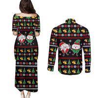 My Two Front Teeth Christmas Design Couples Matching Puletasi and Long Sleeve Button Shirt Xmas Holiday Patterns - Wonder Print Shop