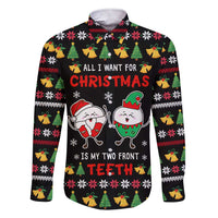 My Two Front Teeth Christmas Design Family Matching Short Sleeve Bodycon Dress and Hawaiian Shirt Xmas Holiday Patterns - Wonder Print Shop