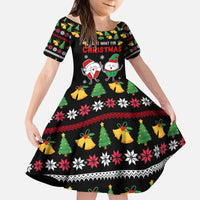 My Two Front Teeth Christmas Design Kid Short Sleeve Dress Xmas Holiday Patterns - Wonder Print Shop