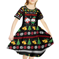 My Two Front Teeth Christmas Design Kid Short Sleeve Dress Xmas Holiday Patterns - Wonder Print Shop
