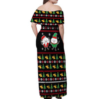 My Two Front Teeth Christmas Design Off Shoulder Maxi Dress Xmas Holiday Patterns - Wonder Print Shop
