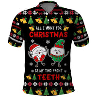 My Two Front Teeth Christmas Design Polo Shirt Xmas Holiday Patterns - Wonder Print Shop