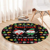 My Two Front Teeth Christmas Design Round Carpet Xmas Holiday Patterns - Wonder Print Shop