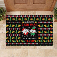 My Two Front Teeth Christmas Design Rubber Doormat Xmas Holiday Patterns - Wonder Print Shop