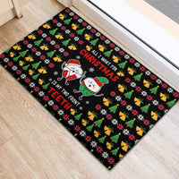 My Two Front Teeth Christmas Design Rubber Doormat Xmas Holiday Patterns - Wonder Print Shop