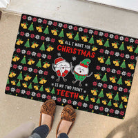My Two Front Teeth Christmas Design Rubber Doormat Xmas Holiday Patterns - Wonder Print Shop