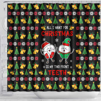 My Two Front Teeth Christmas Design Shower Curtain Xmas Holiday Patterns - Wonder Print Shop